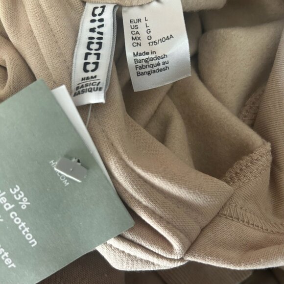 NWT Divided H&M Sand Tan Basic Hoodie Pullover - Picture 5 of 6